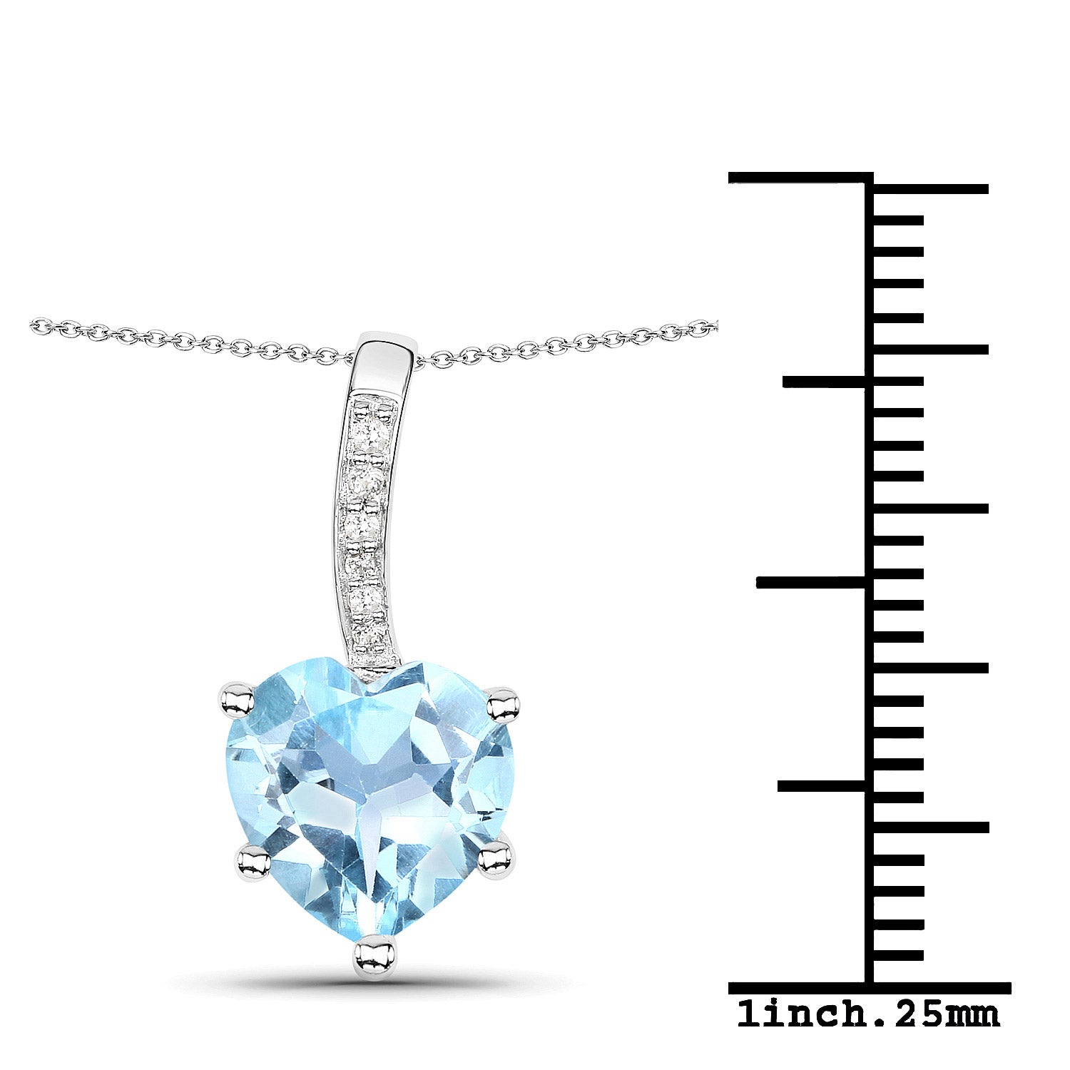 2.79 Carat Genuine Blue Topaz and White Topaz .925 Sterling Silver Pendant - Pendants - p5568btwt - view2 - image - Omni Jewelcrafters