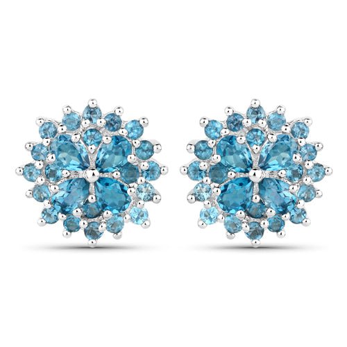 2.80 Carat Genuine London Blue Topaz .925 Sterling Silver Earrings - Earrings - e288lbt - gallery - image - Omni Jewelcrafters