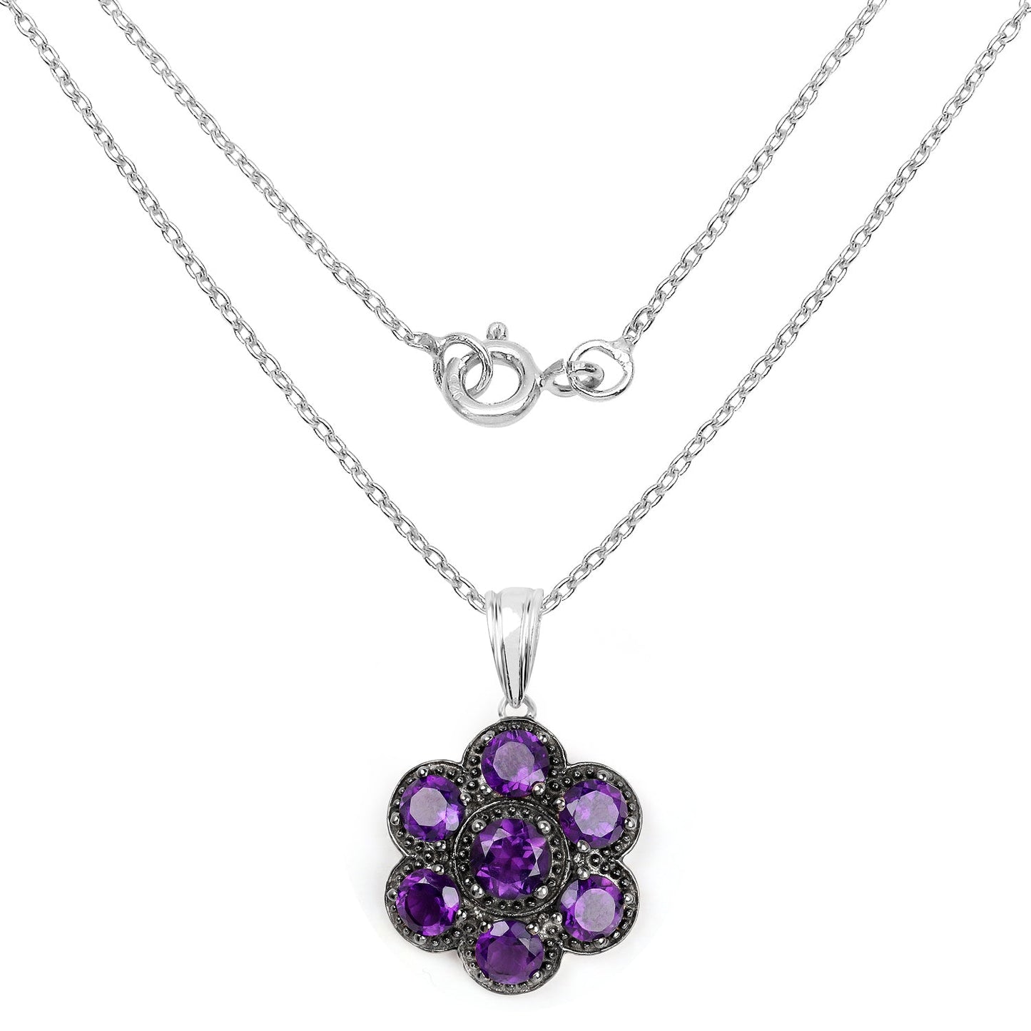 3.43 Carat Genuine Amethyst .925 Sterling Silver Pendant - Pendants - p2545a - view1 - image - Omni Jewelcrafters