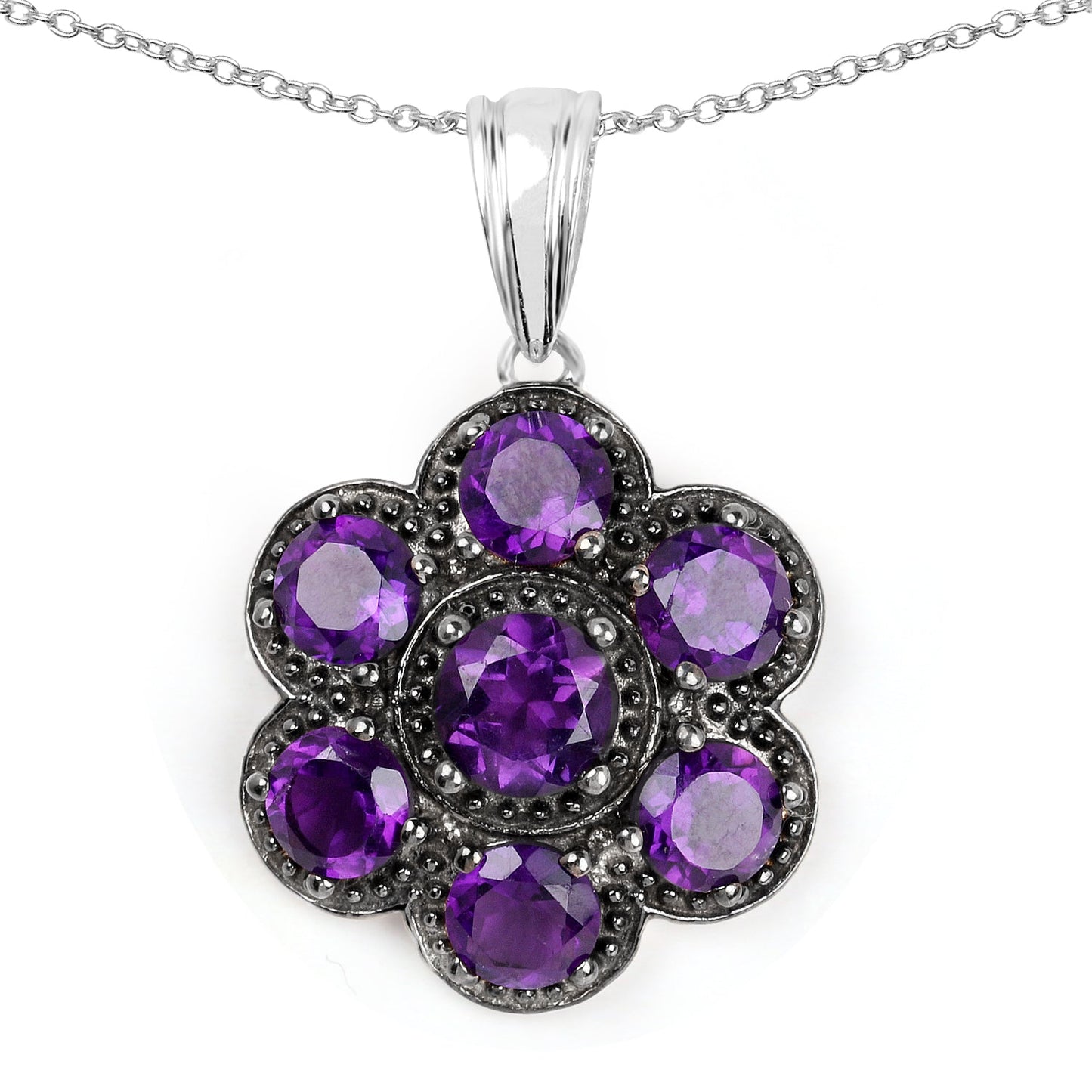 3.43 Carat Genuine Amethyst .925 Sterling Silver Pendant - Pendants - p2545a - gallery - image - Omni Jewelcrafters