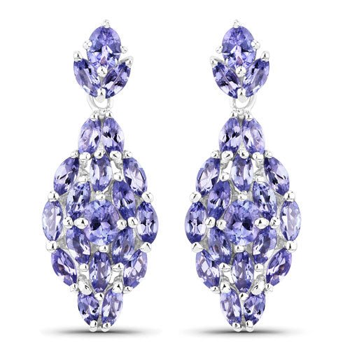 3.56 Carat Genuine Tanzanite .925 Sterling Silver Earrings - Earrings - e1413tan - gallery - image - Omni Jewelcrafters