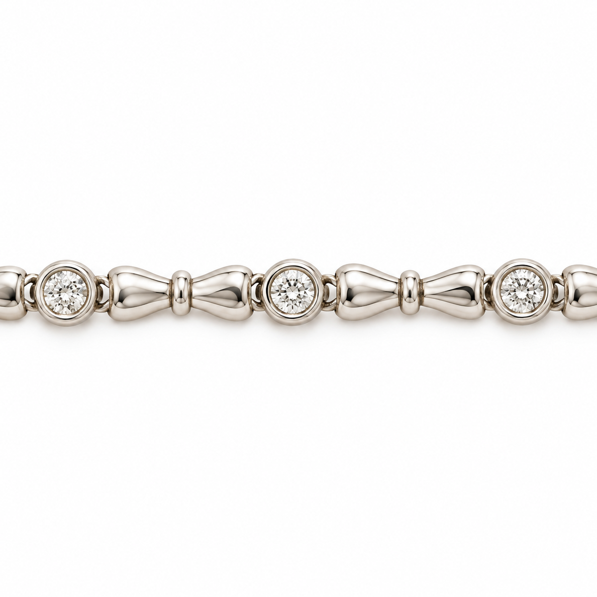 18K White Gold Diamond Link Bracelet – 1.10 CTW