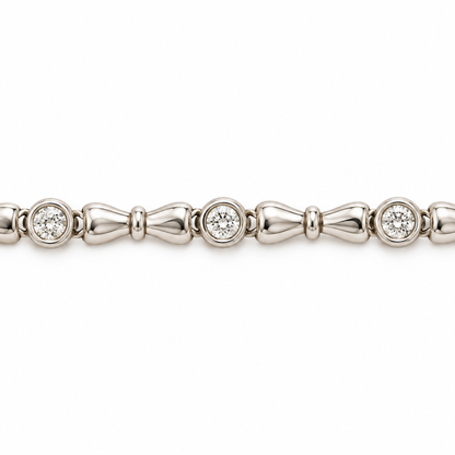18K White Gold Diamond Link Bracelet – 1.10 CTW