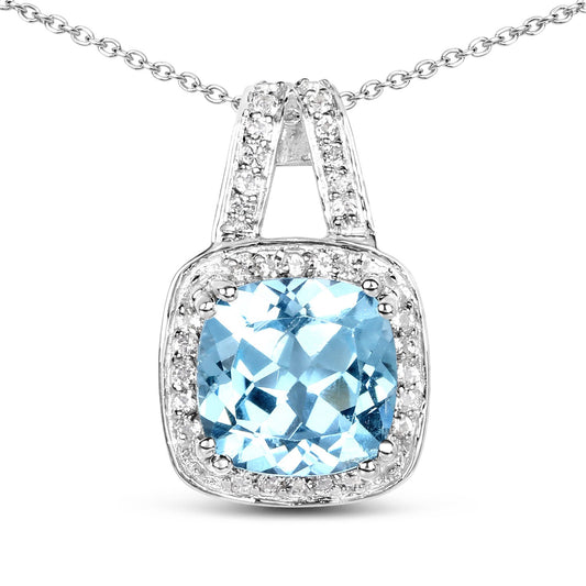 3.60 Carat Genuine Blue Topaz and White Topaz .925 Sterling Silver Pendant - Pendants - p6072btwt - wgp - gallery - image - Omni Jewelcrafters