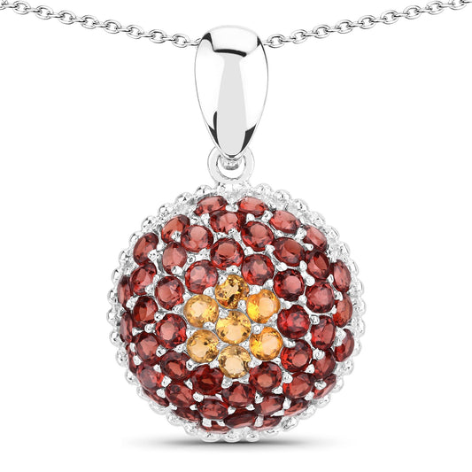 4.57 Carat Genuine Citrine and Garnet .925 Sterling Silver Pendant - Pendants - p2007gc - gallery - image - Omni Jewelcrafters