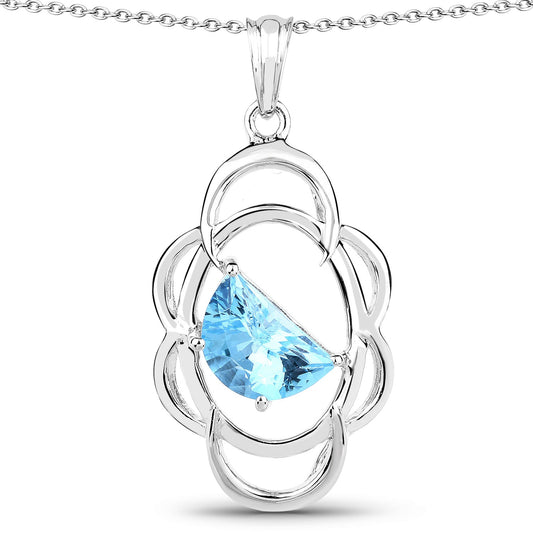 4.60 Carat Genuine Swiss Blue Topaz .925 Sterling Silver Pendant - Pendants - p4373sbt - gallery - image - Omni Jewelcrafters