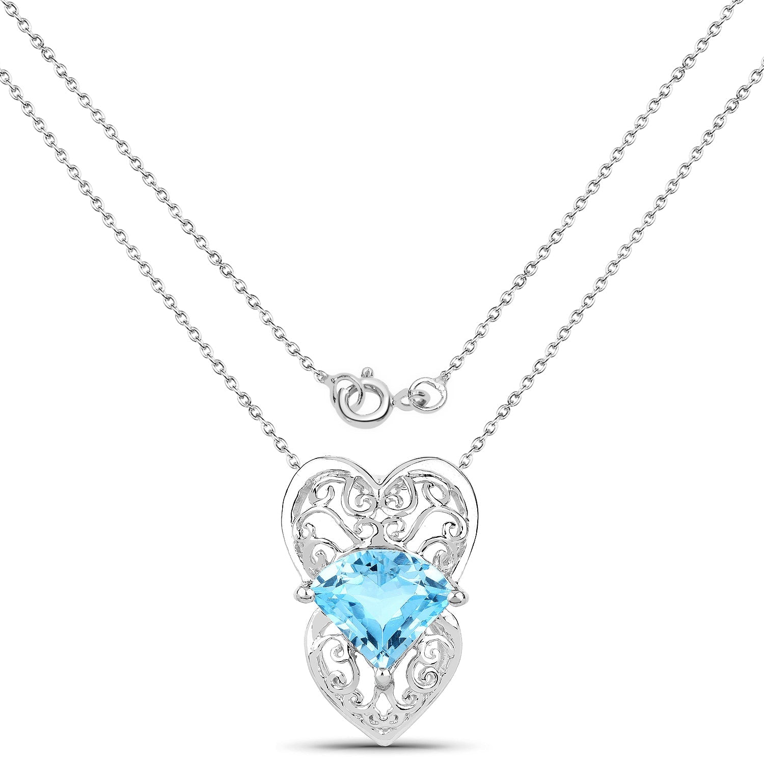 4.65 Carat Genuine Swiss Blue Topaz .925 Sterling Silver Pendant - Pendants - p4388sbt - view1 - image - Omni Jewelcrafters