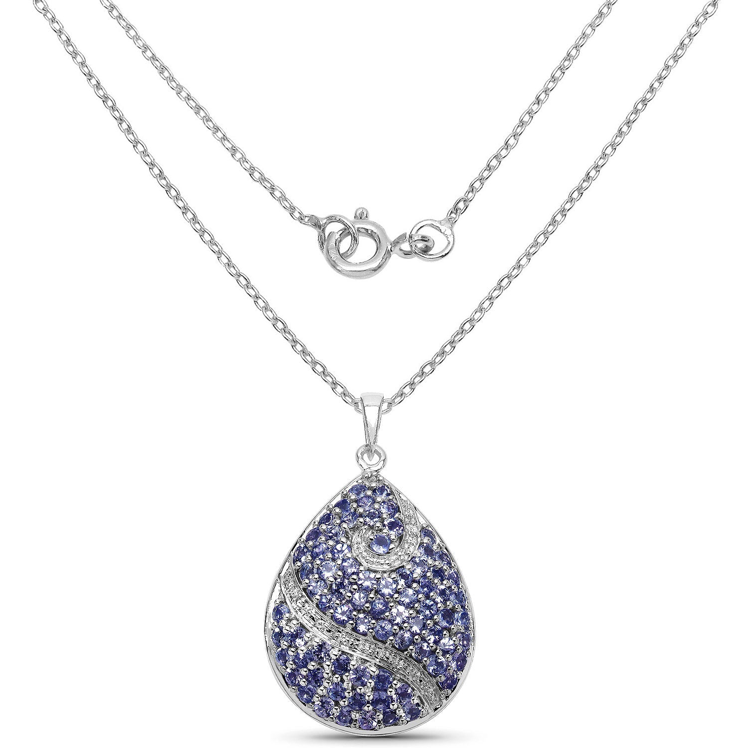 4.72 Carat Genuine Tanzanite .925 Sterling Silver Pendant - Pendants - p1851tan - view1 - image - Omni Jewelcrafters