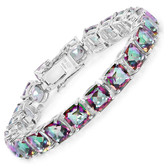 48.93 Carat Genuine Rainbow Quartz .925 Sterling Silver Bracelet - Bracelets - b1074mysqtz - gallery - image - Omni Jewelcrafters