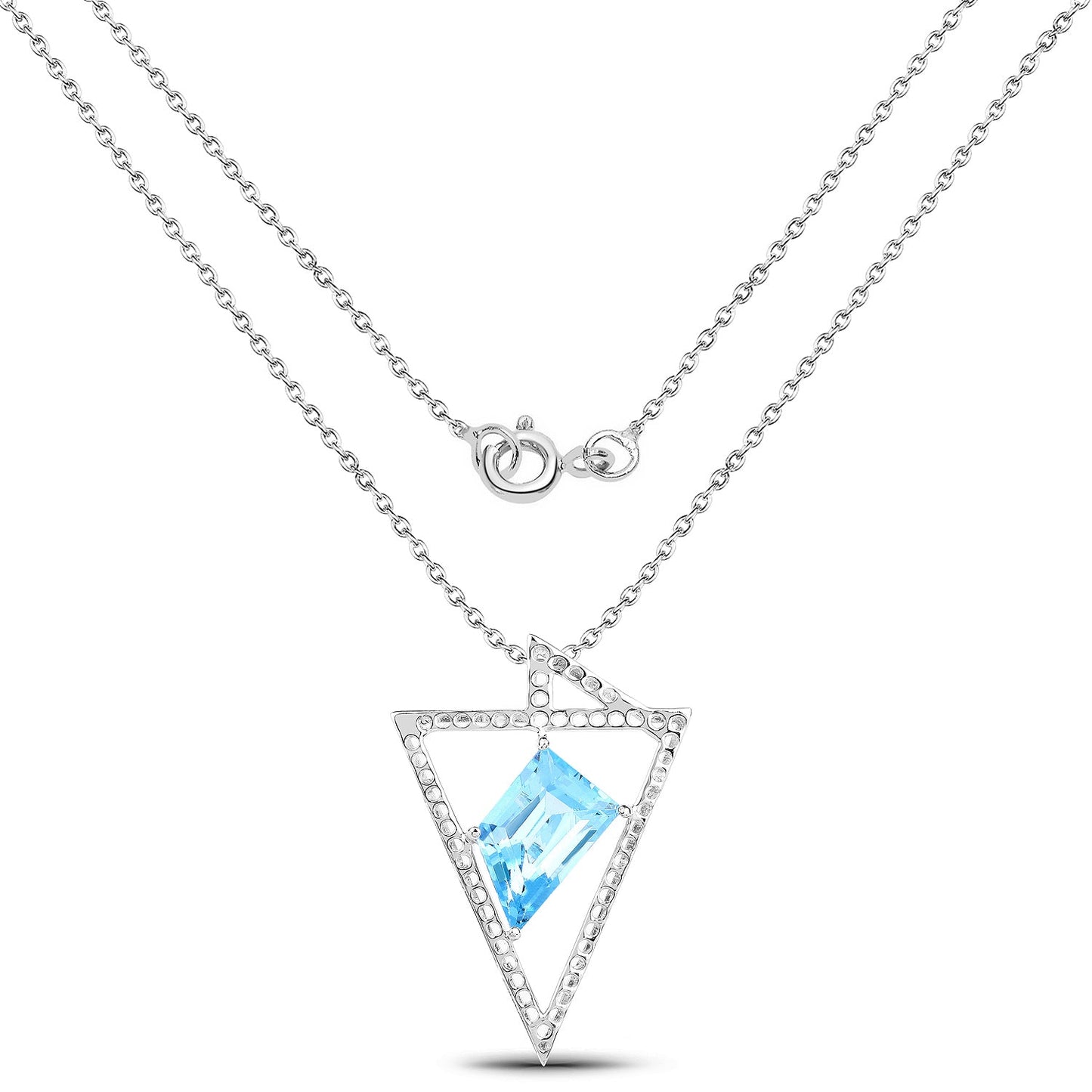 5.00 Carat Genuine Swiss Blue Topaz .925 Sterling Silver Pendant - Pendants - p4223sbt - view1 - image - Omni Jewelcrafters