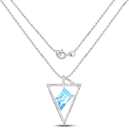 5.00 Carat Genuine Swiss Blue Topaz .925 Sterling Silver Pendant - Pendants - p4223sbt - view1 - image - Omni Jewelcrafters