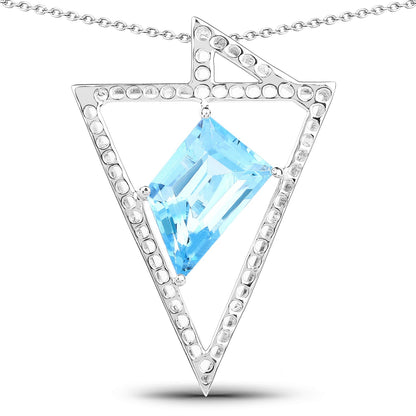 5.00 Carat Genuine Swiss Blue Topaz .925 Sterling Silver Pendant - Pendants - p4223sbt - gallery - image - Omni Jewelcrafters