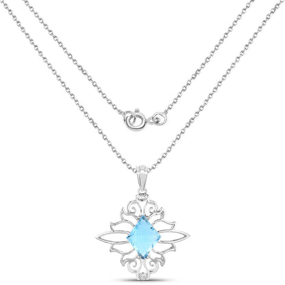 5.15 Carat Genuine Swiss Blue Topaz .925 Sterling Silver Pendant - Pendants - p4386sbt - view1 - image - Omni Jewelcrafters