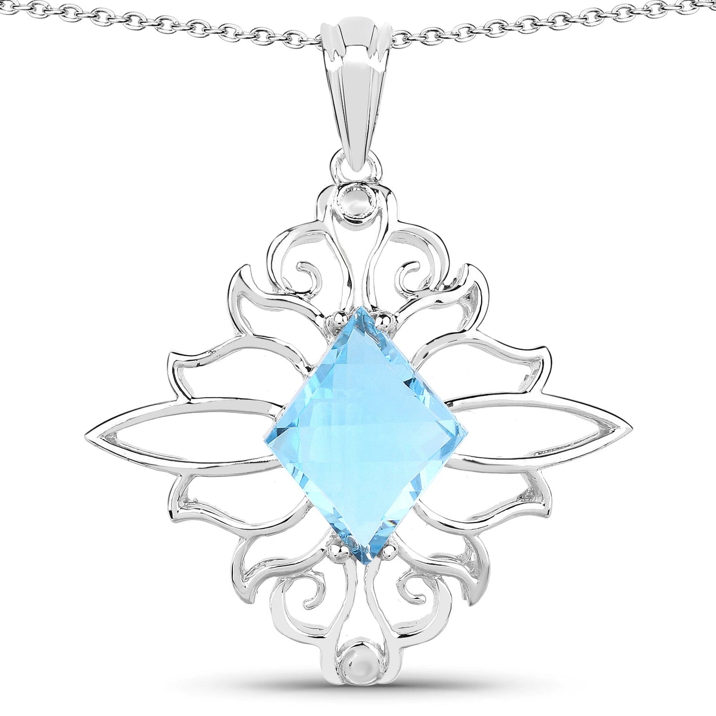 5.15 Carat Genuine Swiss Blue Topaz .925 Sterling Silver Pendant - Pendants - p4386sbt - gallery - image - Omni Jewelcrafters