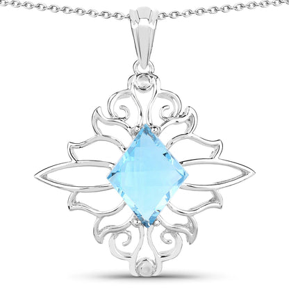 5.15 Carat Genuine Swiss Blue Topaz .925 Sterling Silver Pendant - Pendants - p4386sbt - gallery - image - Omni Jewelcrafters