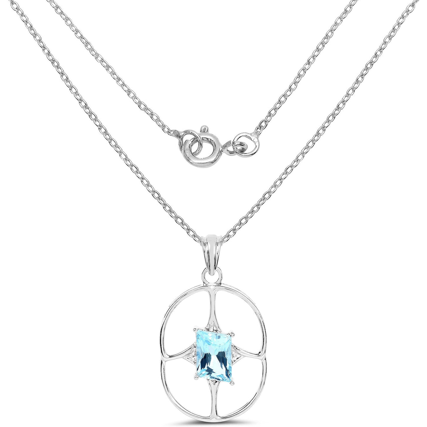 5.26 Carat Genuine Swiss Blue Topaz .925 Sterling Silver Pendant - Pendants - p4215sb - view1 - image - Omni Jewelcrafters