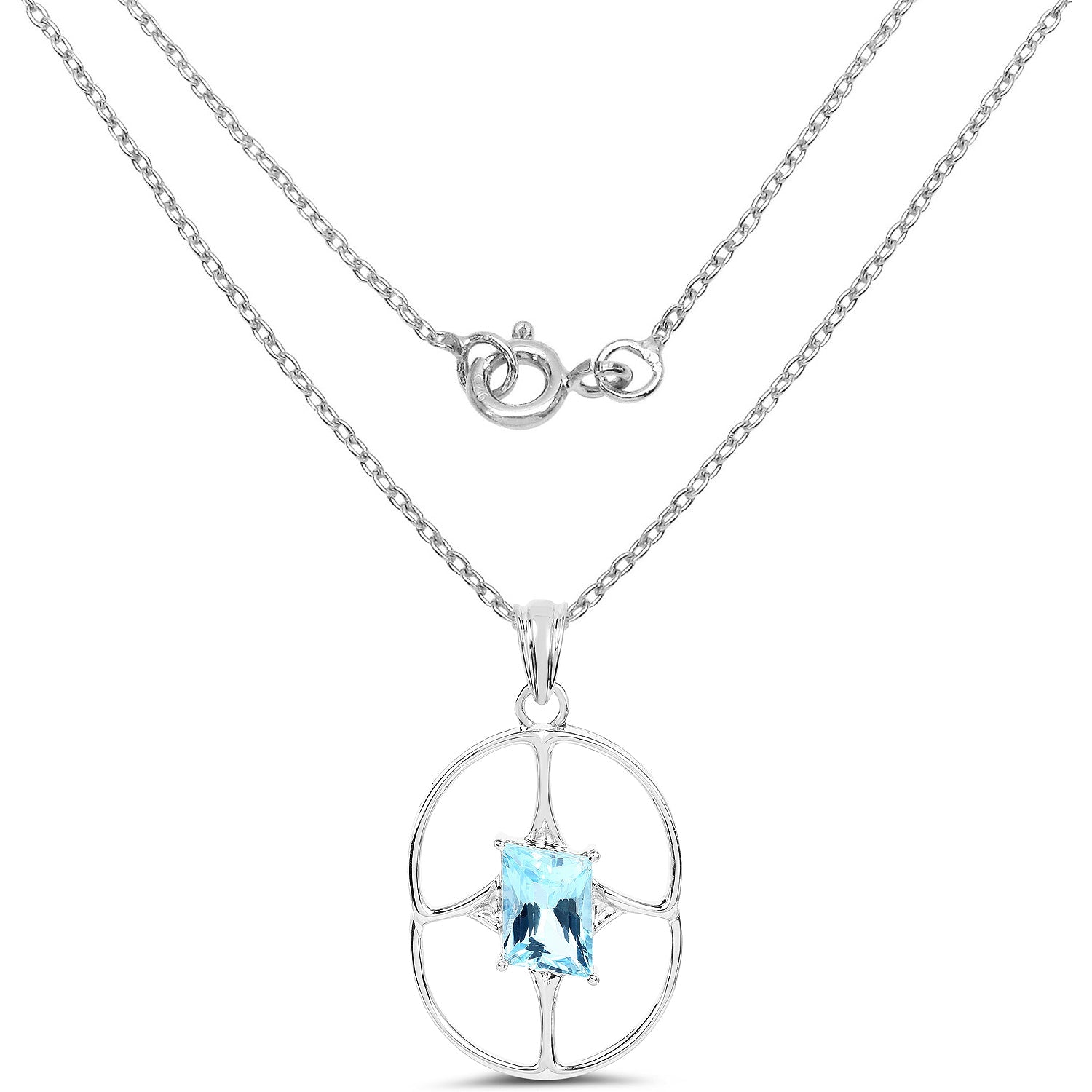 5.26 Carat Genuine Swiss Blue Topaz .925 Sterling Silver Pendant - Pendants - p4215sb - view1 - image - Omni Jewelcrafters