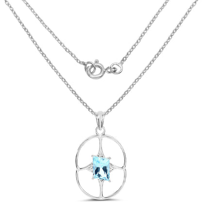 5.26 Carat Genuine Swiss Blue Topaz .925 Sterling Silver Pendant - Pendants - p4215sb - view1 - image - Omni Jewelcrafters