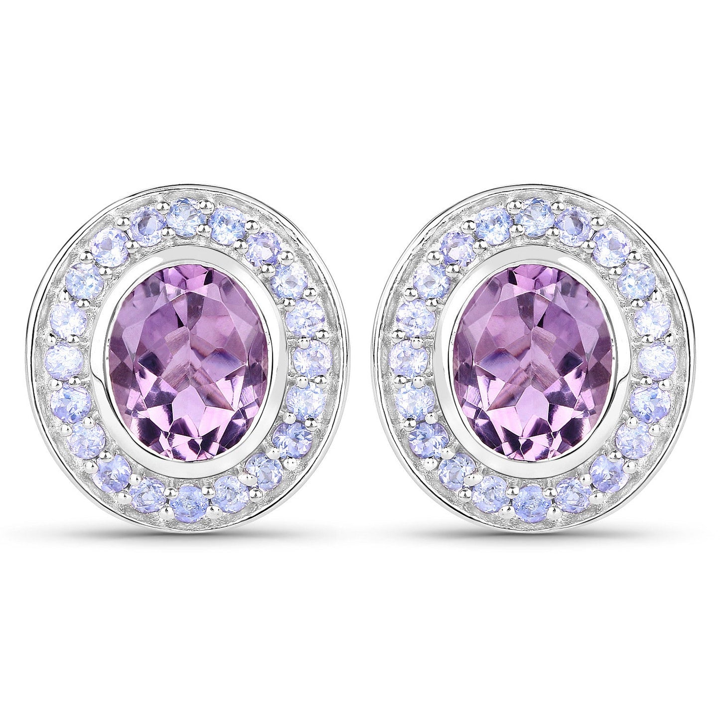 5.50 Carat Genuine Amethyst and Tanzanite .925 Sterling Silver Earrings - Earrings - e1696atan - gallery - image - Omni Jewelcrafters