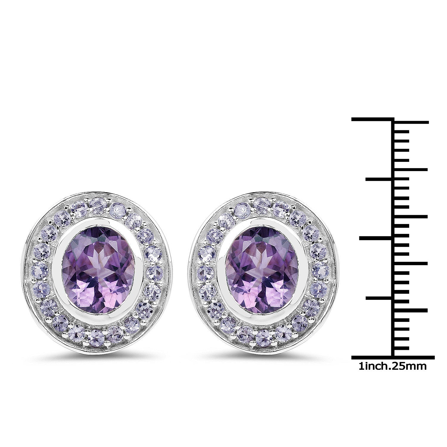 5.50 Carat Genuine Amethyst and Tanzanite .925 Sterling Silver Earrings - Earrings - e1696atan - view2 - image - Omni Jewelcrafters