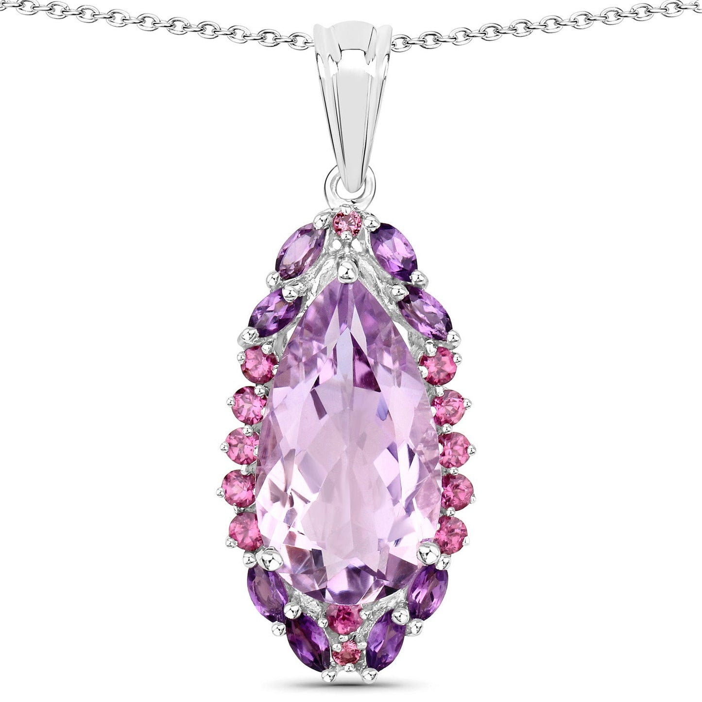 5.67 Carat Genuine Multi Stones .925 Sterling Silver Pendant - Pendants - p3206pamyarh - gallery - image - Omni Jewelcrafters