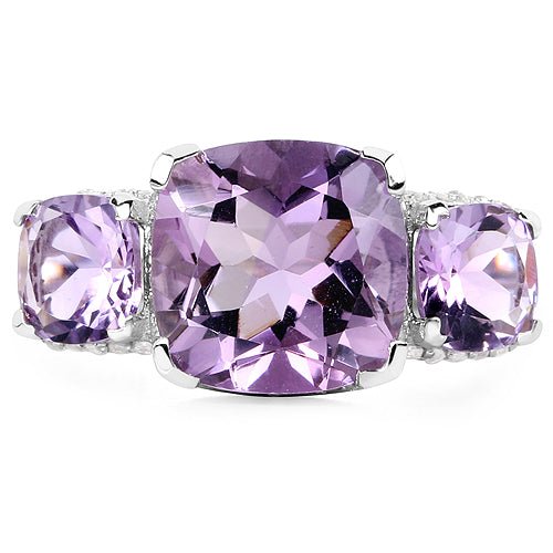 5.85 Carat Genuine Pink Amethyst and White Topaz .925 Sterling Silver Ring - Rings - r16029pamywt - view2 - image - Omni Jewelcrafters