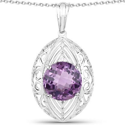 5.87 Carat Genuine Amethyst .925 Sterling Silver Pendant - Pendants - p3859a - gallery - image - Omni Jewelcrafters