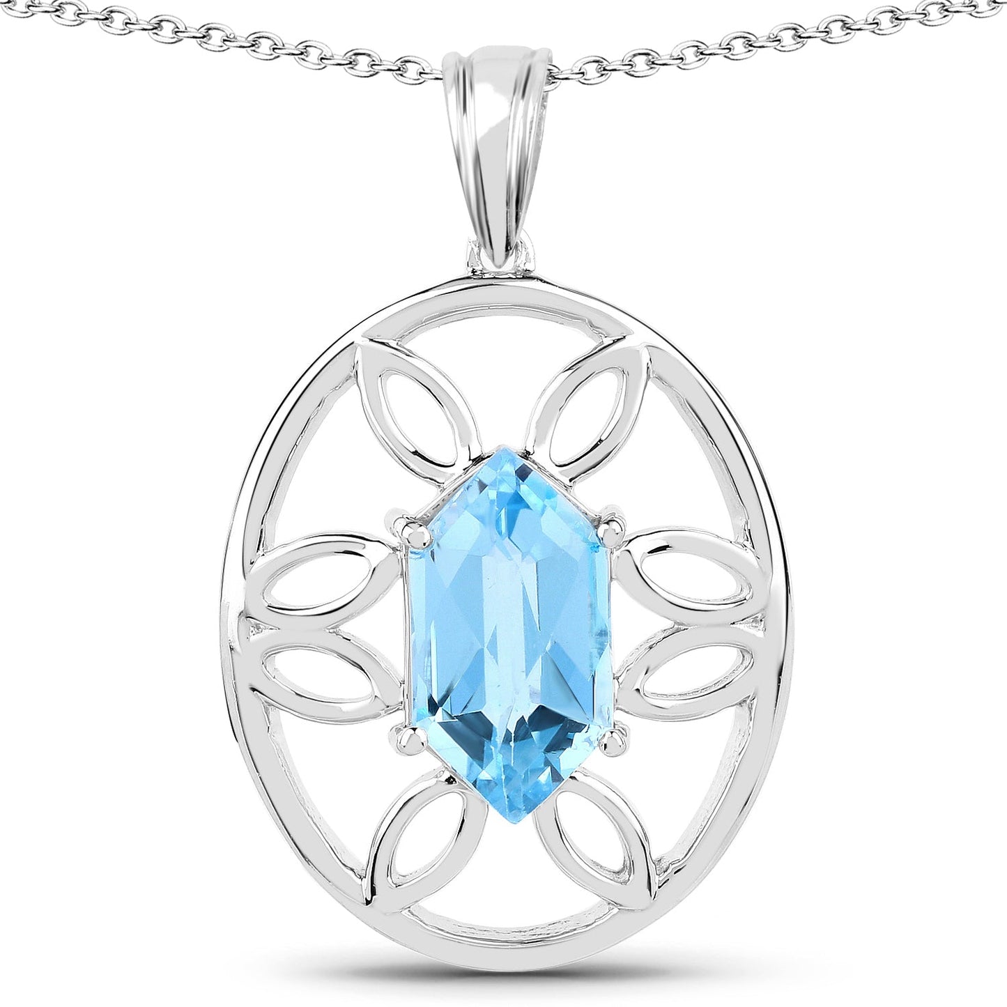 6.17 Carat Genuine Swiss Blue Topaz .925 Sterling Silver Pendant - Pendants - p3888sbt - gallery - image - Omni Jewelcrafters