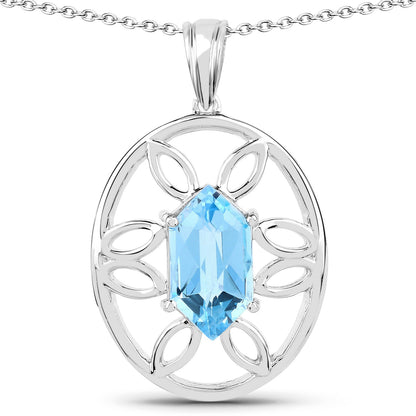 6.17 Carat Genuine Swiss Blue Topaz .925 Sterling Silver Pendant - Pendants - p3888sbt - gallery - image - Omni Jewelcrafters