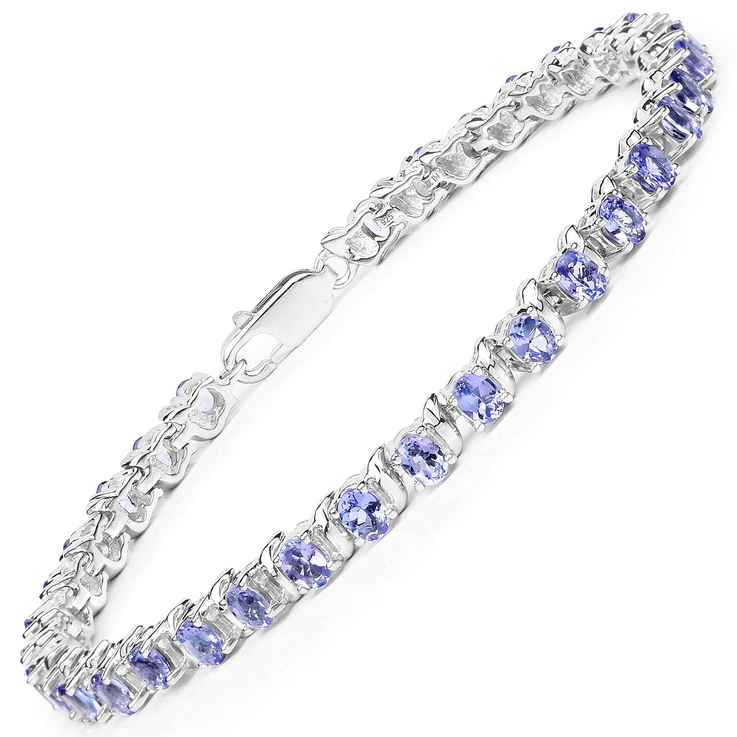 6.46 Carat Genuine Tanzanite .925 Sterling Silver Bracelet - Bracelets - b816tan - gallery - image - Omni Jewelcrafters