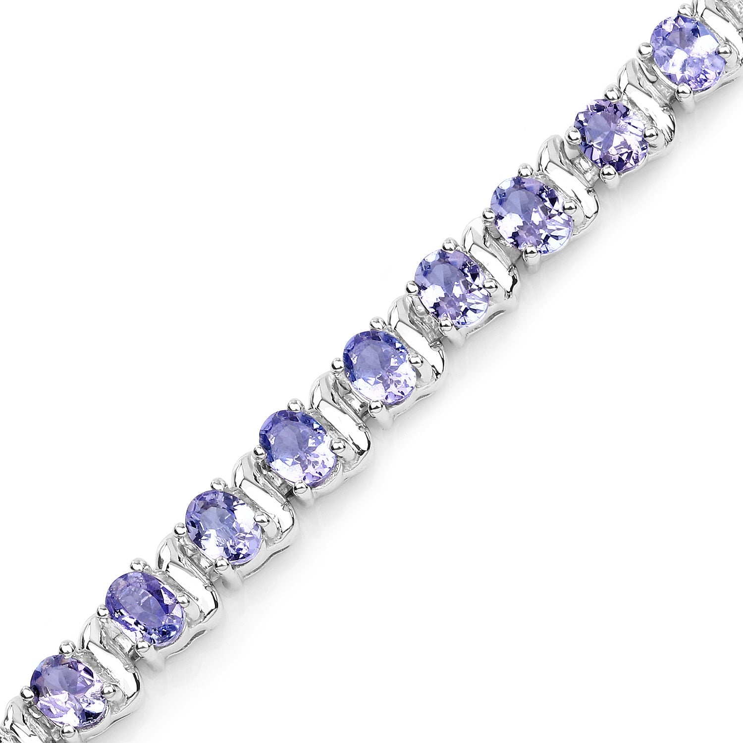 6.46 Carat Genuine Tanzanite .925 Sterling Silver Bracelet - Bracelets - b816tan - view3 - image - Omni Jewelcrafters