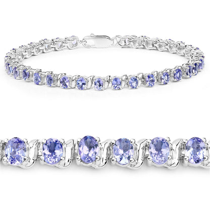 6.46 Carat Genuine Tanzanite .925 Sterling Silver Bracelet - Bracelets - b816tan - view1 - image - Omni Jewelcrafters