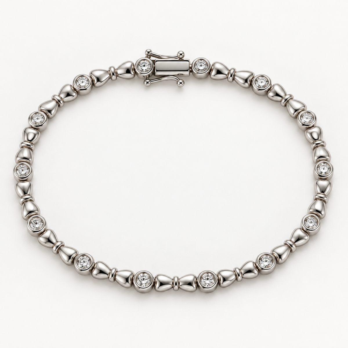 18K White Gold Diamond Link Bracelet – 1.10 CTW