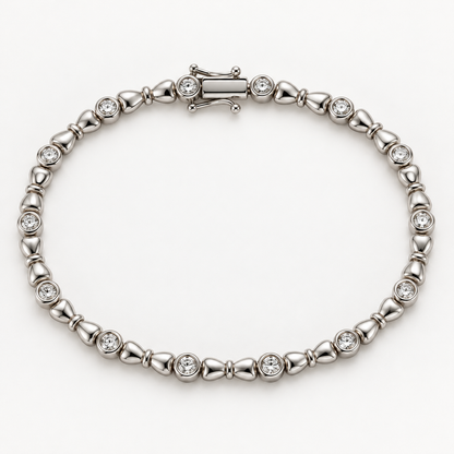 18K White Gold Diamond Link Bracelet – 1.10 CTW