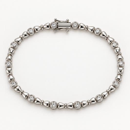 18K White Gold Diamond Link Bracelet – 1.10 CTW