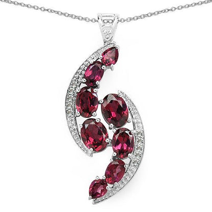 7.29 Carat Genuine Rhodolite & White Topaz .925 Sterling Silver Pendant - Pendants - rnp001rhwt - gallery - image - Omni Jewelcrafters