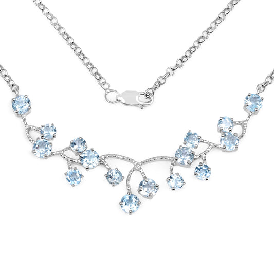 7.36 Carat Genuine Blue Topaz .925 Sterling Silver Necklace - Necklaces - n309bt - gallery - image - Omni Jewelcrafters