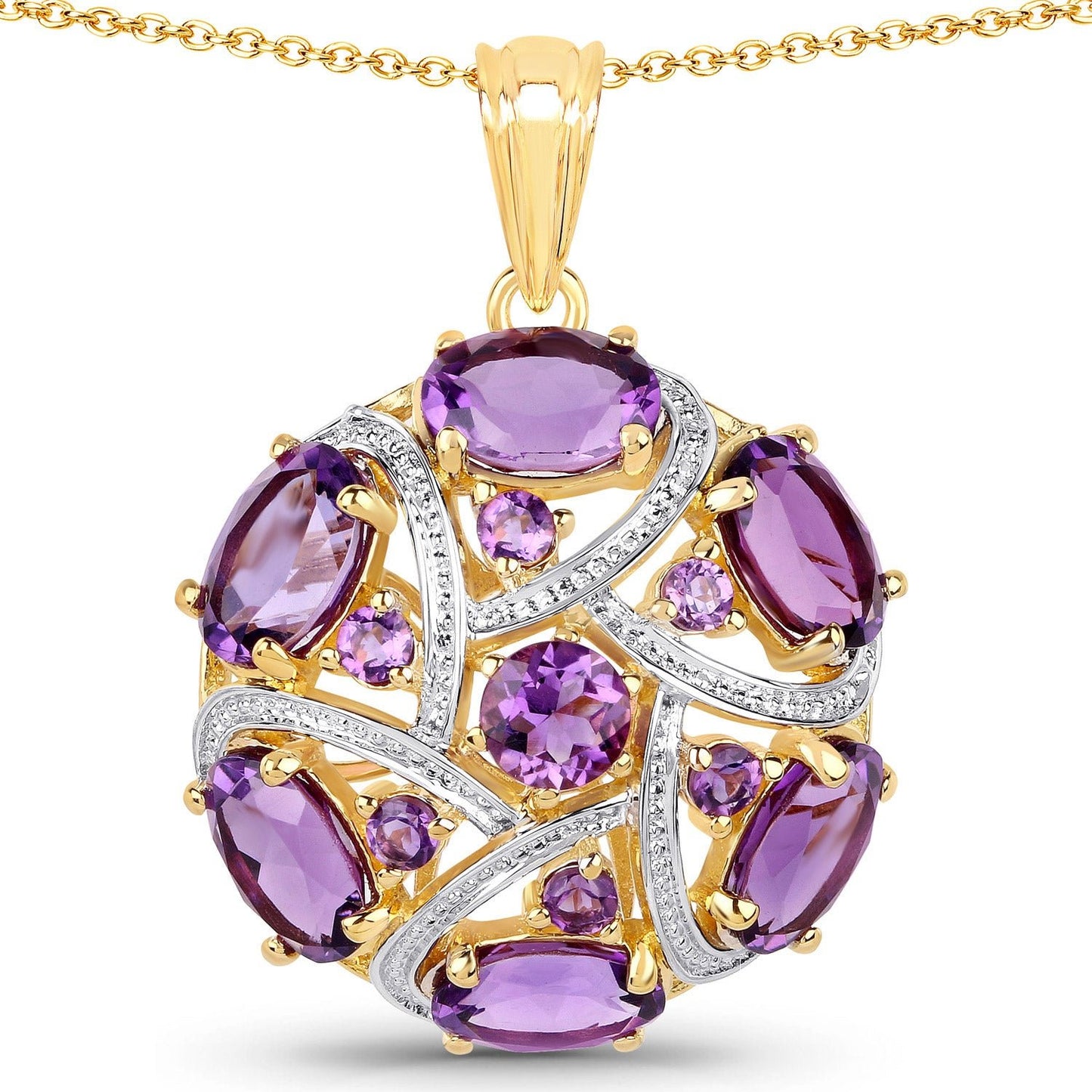 7.69 Carat Genuine Amethyst .925 Sterling Silver Pendant - Pendants - p5330a - gp - gallery - image - Omni Jewelcrafters