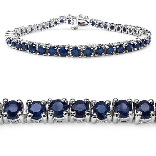 7.92 Carat Genuine Sapphire .925 Sterling Silver Bracelet - Bracelets - b1145bsaph - amzn - gallery - image - Omni Jewelcrafters