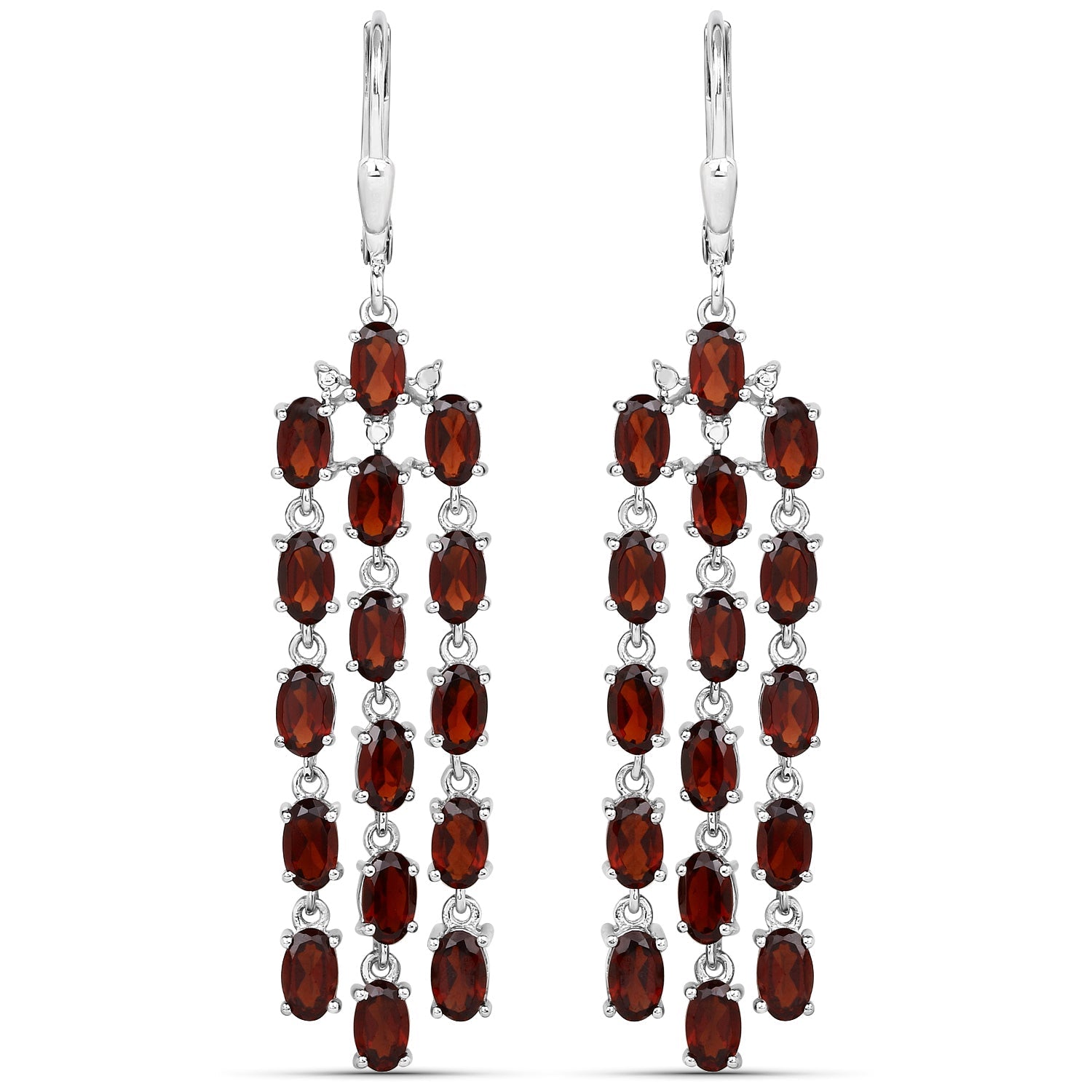 8.96 Carat Genuine Garnet .925 Sterling Silver Earrings - Earrings - e8873g - gallery - image - Omni Jewelcrafters