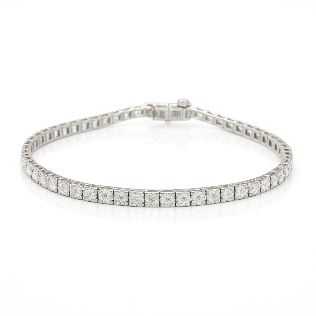 14K White Gold 5.00 CTW Diamond Tennis Bracelet