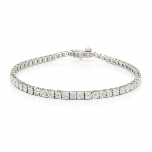 14K White Gold 5.00 CTW Diamond Tennis Bracelet