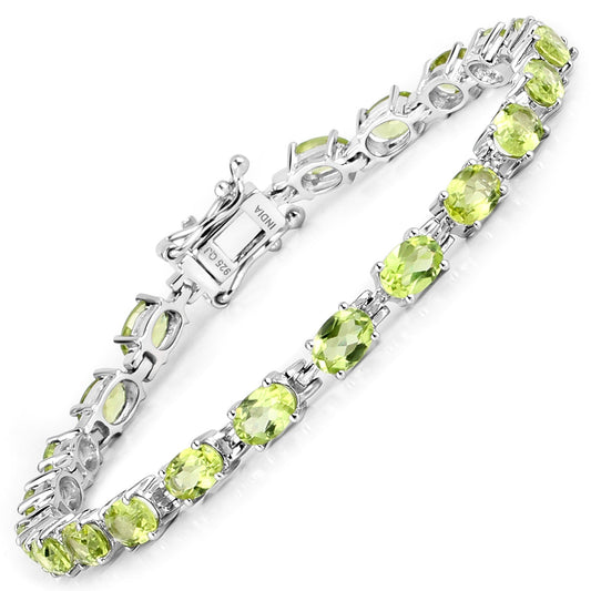 9.03 Carat Genuine Peridot .925 Sterling Silver Bracelet - Bracelets - b1141p - gallery - image - Omni Jewelcrafters