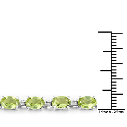 9.03 Carat Genuine Peridot .925 Sterling Silver Bracelet - Bracelets - b1141p - vew3 - image - Omni Jewelcrafters