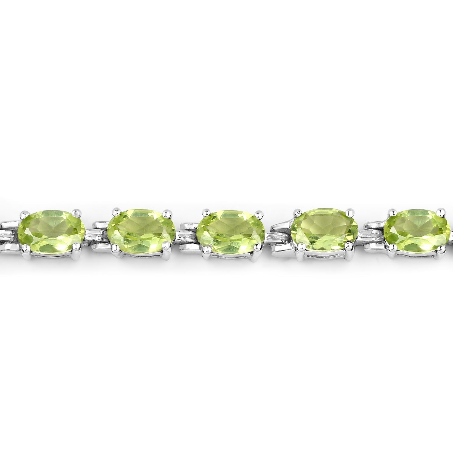 9.03 Carat Genuine Peridot .925 Sterling Silver Bracelet - Bracelets - b1141p - vew2 - image - Omni Jewelcrafters