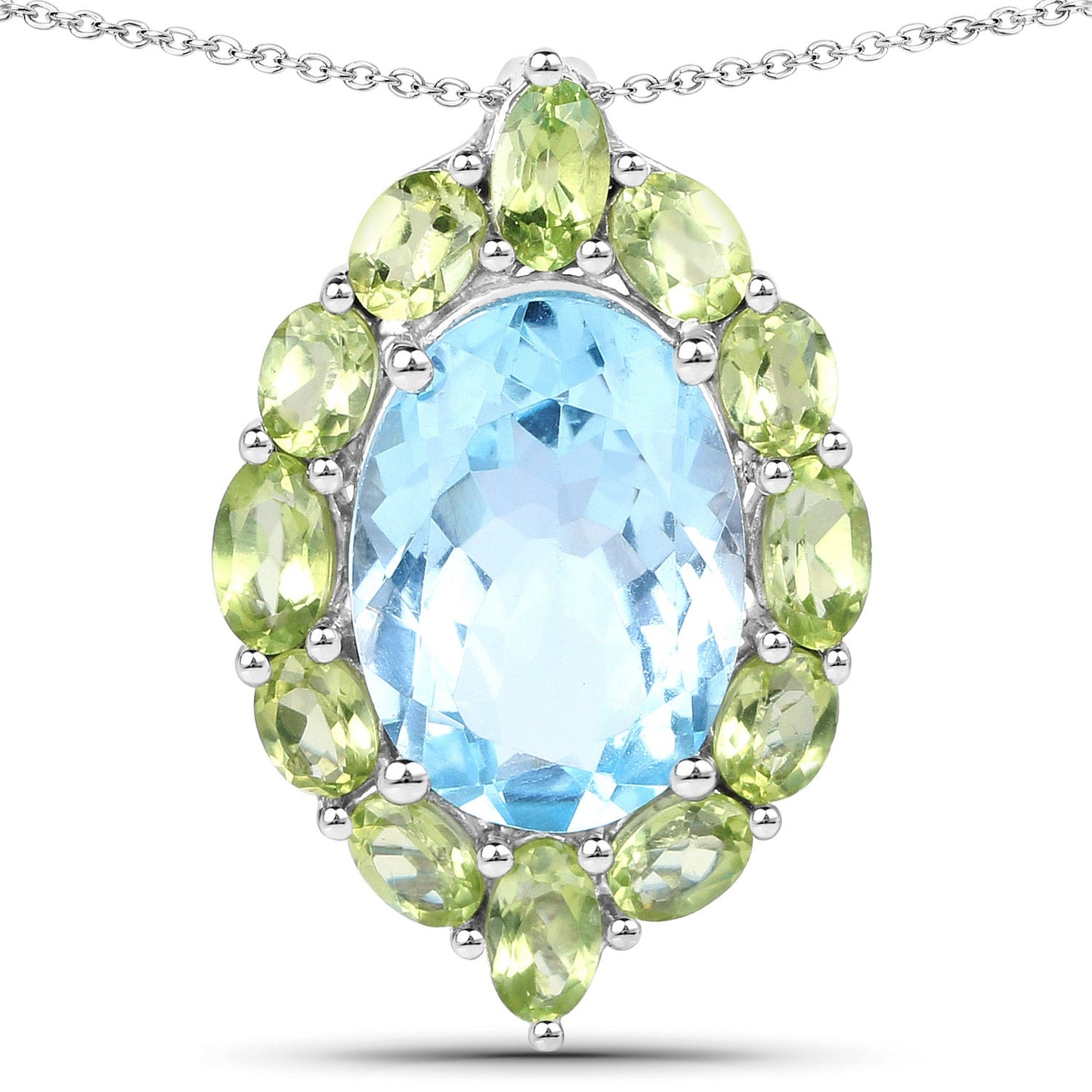 9.78 Carat Genuine Blue Topaz and Peridot .925 Sterling Silver Pendant - Pendants - p8423btp - gallery - image - Omni Jewelcrafters