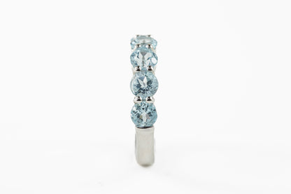 Blue Topaz Half Eternity Sterling Silver Ring