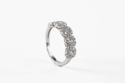 Diamond Cluster in 18kt White Gold Dinner Ring