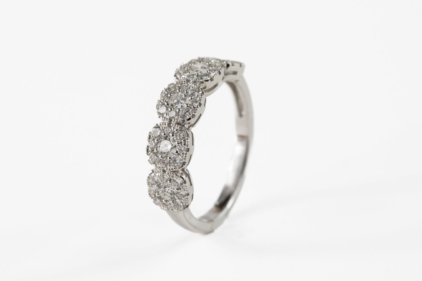 Diamond Cluster in 18kt White Gold Dinner Ring