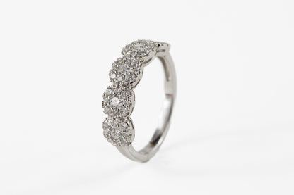 Diamond Cluster in 18kt White Gold Dinner Ring